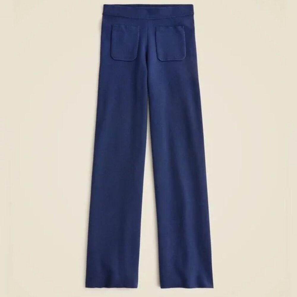 J. Crew Sailor Sweater Wide Leg Trouser Pant XL Tall Patch Pockets Pull On CH665